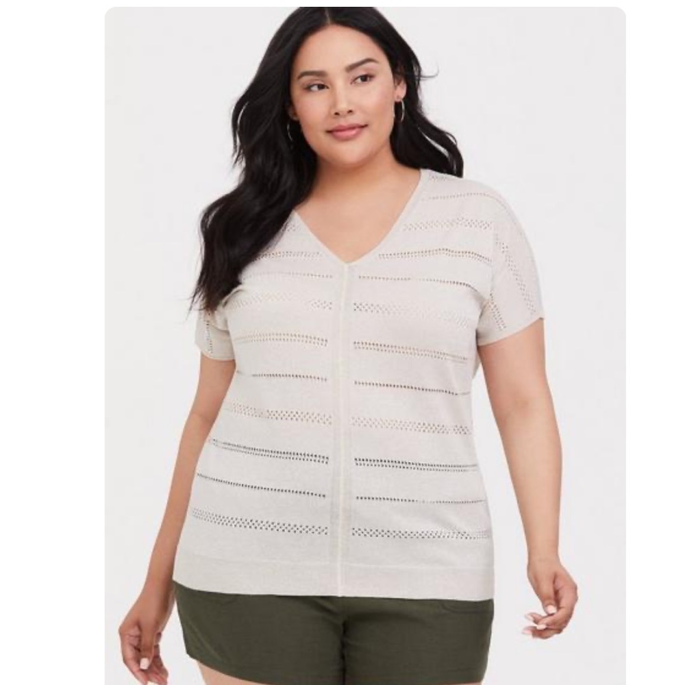 Torrid Gold Tan Dolman Shimmer Pullover Top